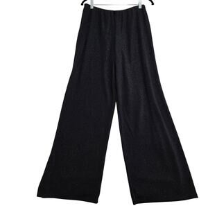 Alex Evenings Black Metallic Knit Wide-leg Pull-on Pants Sz L Dressy Party